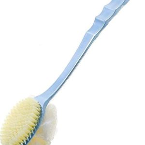 Two in one bath brush with scrub