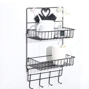 2 Layer Multipurpose Rack with 4 Hook